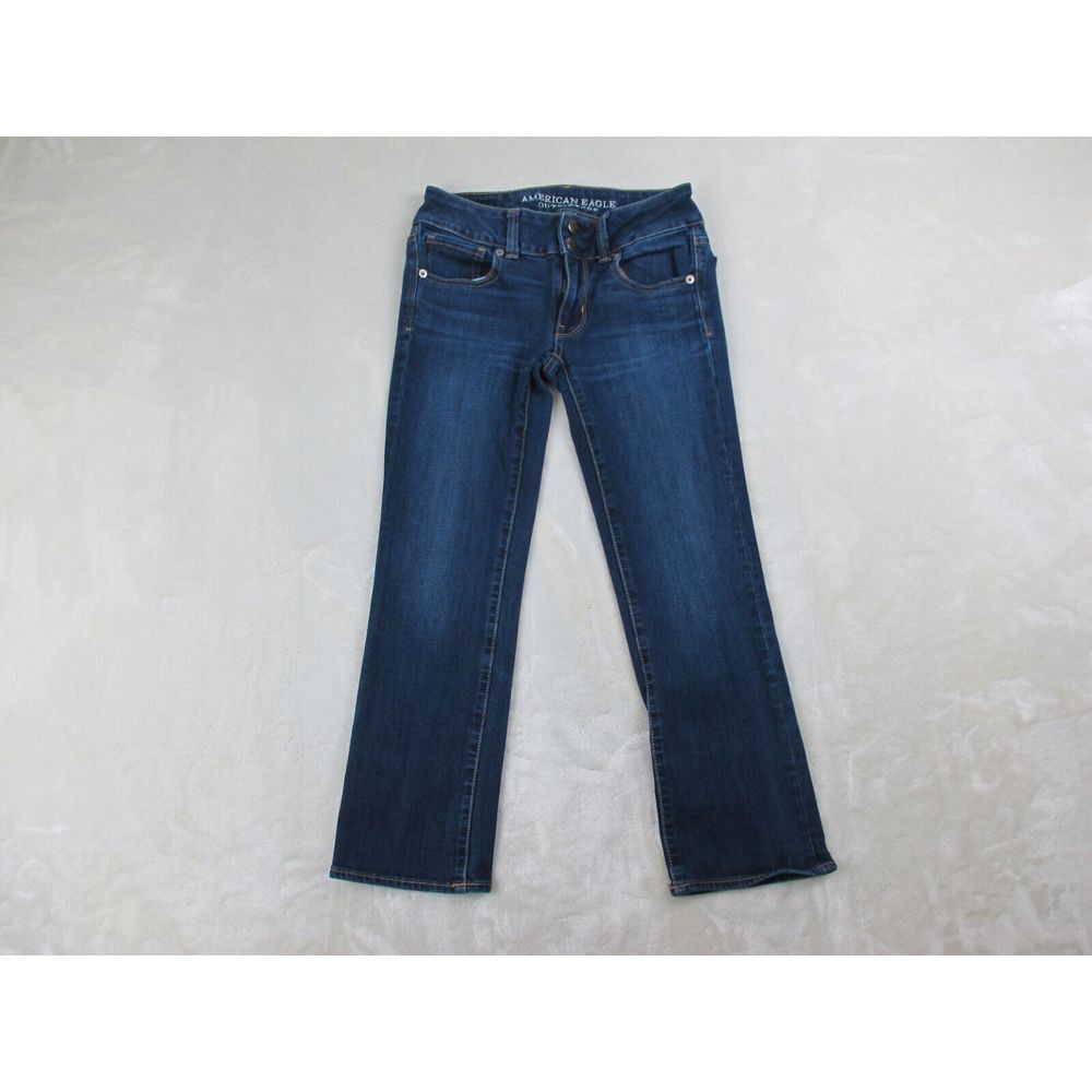 American Eagle Pants Womens 0‎ Blue Jeans Denim Artist Crop Stretch 24x23